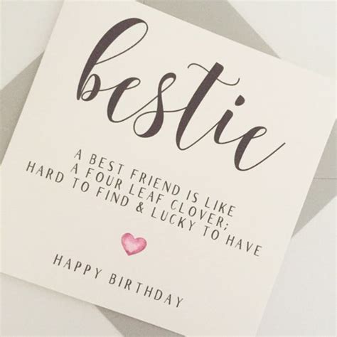 Bestie Birthday Card Best Friend Birthday Card Simple Etsy Uk