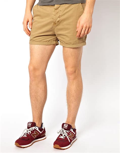 Lyst Asos Chino Shorts In Shorter Length In Natural For Men