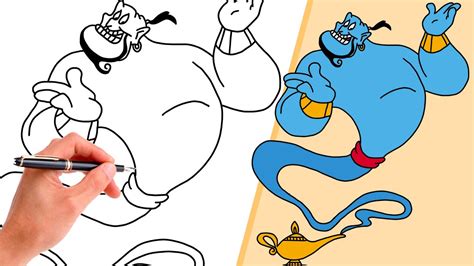 How To Draw Genie From Aladdin Step By Step Youtube