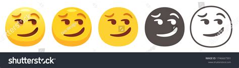 Smirking Emoji Yellow Face Suggestive Smug Stock Vector Royalty Free