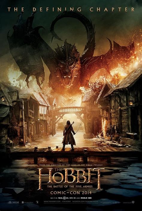 The Hobbit The Battle Of The Five Armies Poster Depicts A Dragon