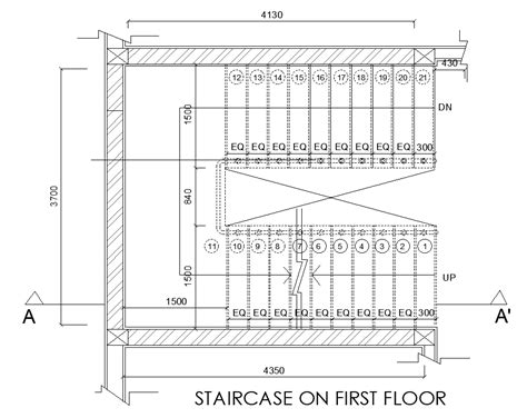 13x15m House Plan Of First Floor Staircase Plan Is Given In This