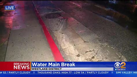 Water Main Break Floods Streets In Westlake District Video