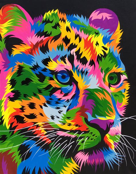 Cheetah By Wahyu R Colorful Animal Paintings Animal Paintings Pop
