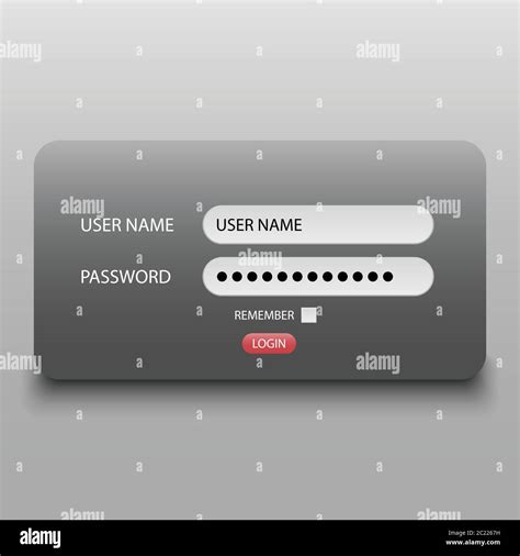 Login Interface Username And Password Vector Illustration Stock