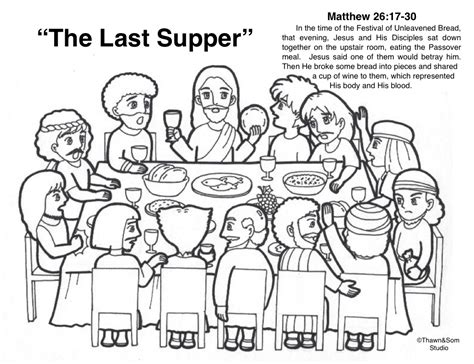 The Last Supper Coloring Page Coloring Pages