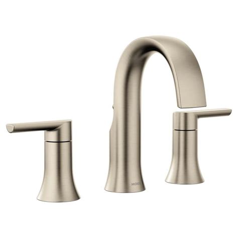 Are your old shower fixtures needing supplanting? Moen The Doux Collection Brushed Nickel 2-Handle ...
