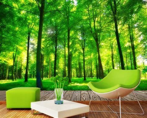 Beibehang High Quality Wall Paper Nature Landscape Green Wood Photo