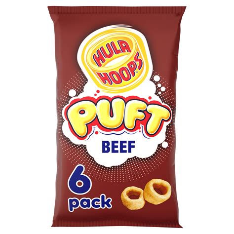 Hula Hoops Puft Beef Multipack Crisps 6 Pack Multipack Crisps