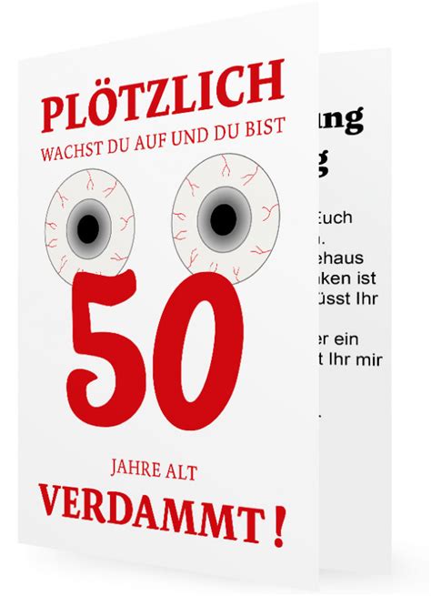 Check it out for yourself! witzige Einladungskarte 50. Geburtstag | Familieneinladungen.de