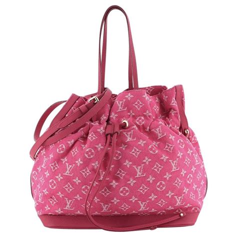 Louis Vuitton Noefull Handbag Denim Mm For Sale At 1stdibs