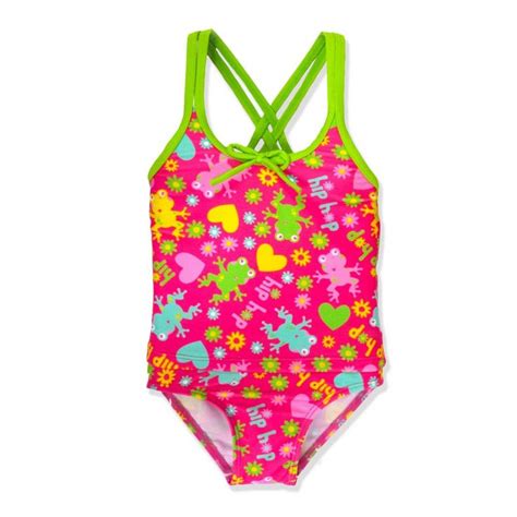 Jumpn Splash Little Girls Frog Crossback Tankini Swimsuit 2t 6x One
