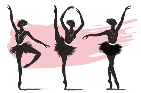 Set Of Woman Ballerina Ballet Logo Icon For Ballet School Dance Studio