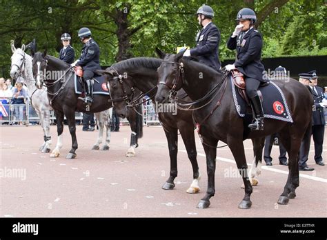 Mounted Police Officer Walking The Mall London England Metropolitan