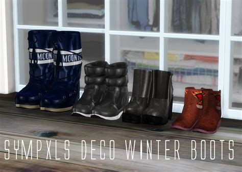 Sims 4 Ccs The Best Deco Winter Boots By Sympxls