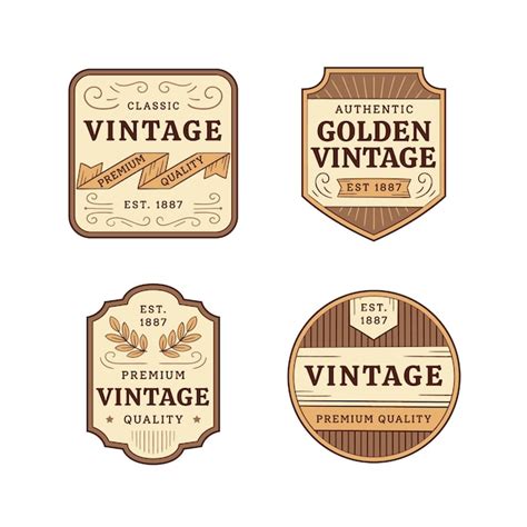 Free Vector Hand Drawn Vintage Label Collection