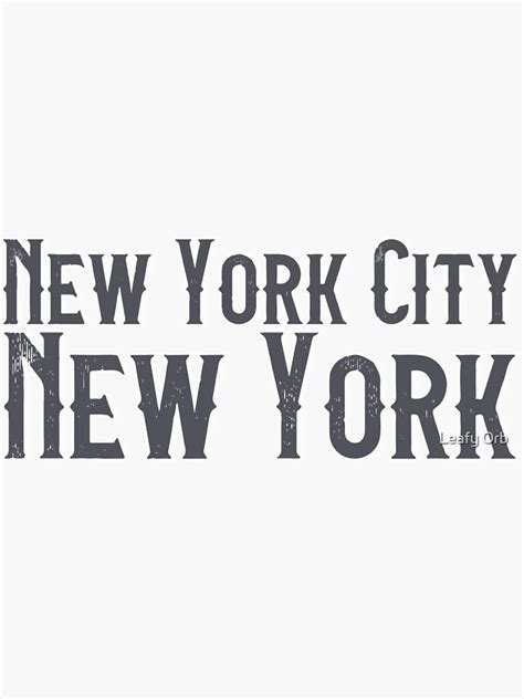 New York City New York New York Cities 1 Sticker For Sale By