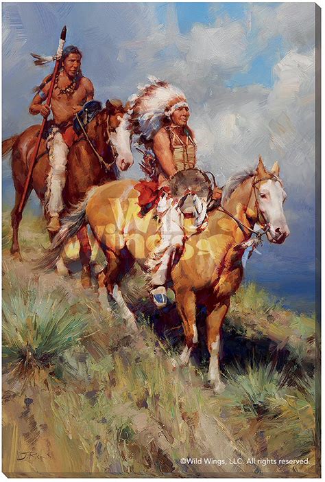 The Return Of Red Cloud Indians On Horses Wrapped Canvas Giclee Print