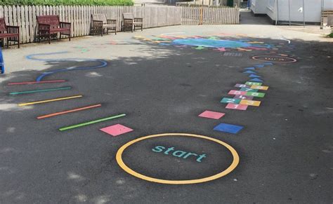 Thermoplastc Playground Markings At A Primary School In Wales
