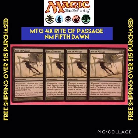 Mtg 4x Rite Of Passage Nm Fifth Dawn Rite Of Passage Wizards Of The