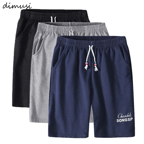 Dimusi Summer New Mens Shorts Cotton Elastic Waist Jogger Casual Beach Shorts Male Board Shorts