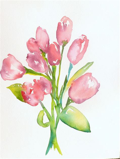 Tulip Watercolor Painting Of Tulips Tulips Flowers Floral Prints