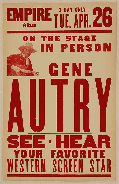 Lot Detail Gene Autry Original Concert Poster