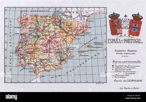 Mapa De Los Reinos De España Y Portugal Fotografía De Stock Alamy