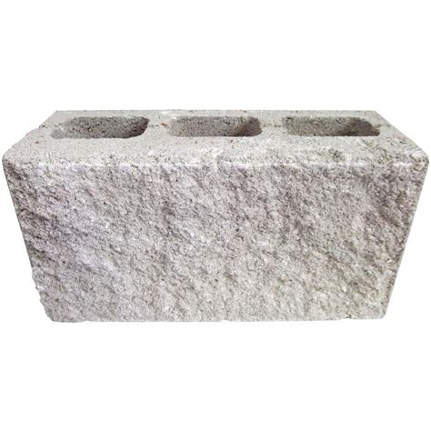 8 In X 8 In X 16 In Grey Split Faced Concrete Block 100000607 The