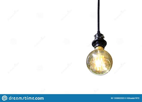 Old Vintage Light Bulb Isolated With Backgroundidea Concept W Stock