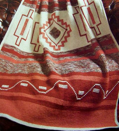 Awesome Geometric Southwest Indian Afghan By Thevintageneedles Indian