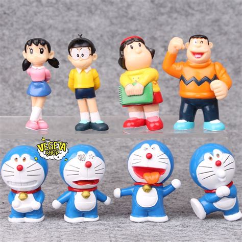 Mô Hình Doraemon Doremon Trọn Bộ 8 Mô Hình Nobita Shizuka Jaian