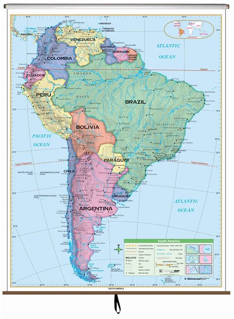South America Essential Classroom Wall Map