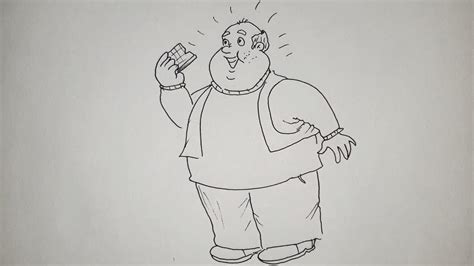 Kako Nacrtati Debelog Covekahow To Draw A Fat Overweight Man Eating