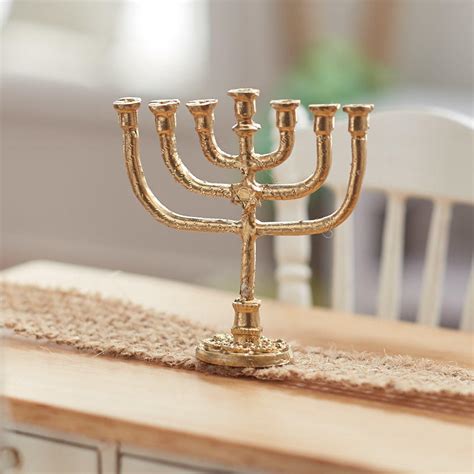 Miniature Jewish 7 Branch Menorah Christmas Miniatures