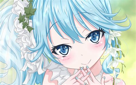 Blue Eyes Blue Hair Blush Denpa Onna To Seishun Otoko Flowers Jpeg