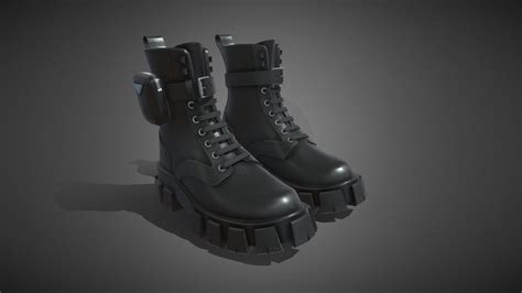 Prada Combat Boots Buy Royalty Free 3d Model By Rick Dao Rickdao