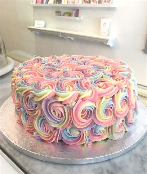 Pastel Rainbow Rosette Cake Lark Cake Shop
