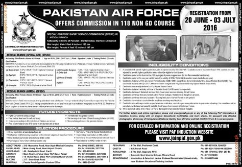 Join Pakistan Air Force As Officer Commission In 118 Non Gd Course
