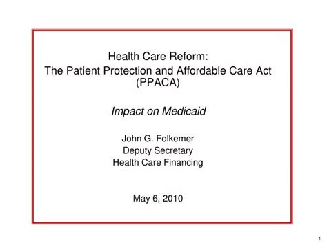Ppt Health Care Reform The Patient Protection And Affordable Care