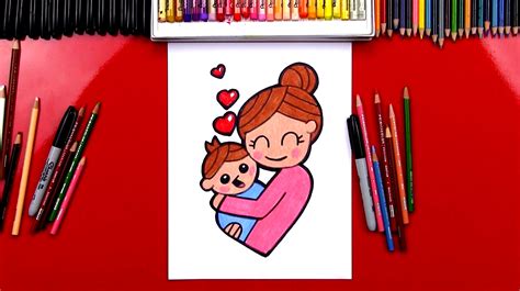 How To Draw A Mother Hugging A Baby Art For Kids Hub