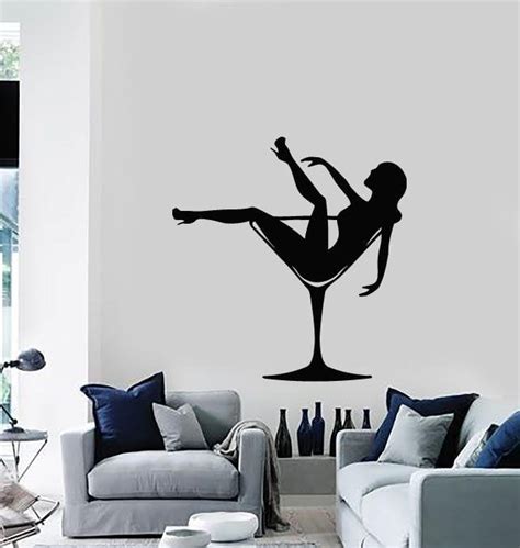 wall stickers vinyl decal sexy girl in glasses pin up party striptease
