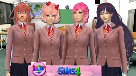 The Sims 4 Doki Doki Literature Club In Yandere Academy With Cas And Cc