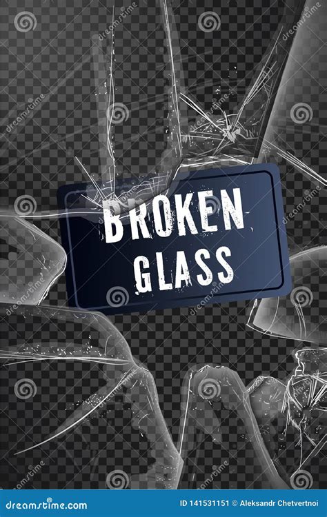 vector broken glass isolated realistic cracked glass effect concept element to use complete