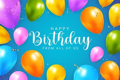 Happy Birthday Congratulations Banner Design With Confetti Balloons Images And Photos Finder