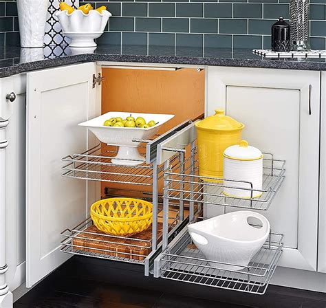 Smartslide Stainless Steel Modular Kitchen Basket 2 Shelves Kitchen