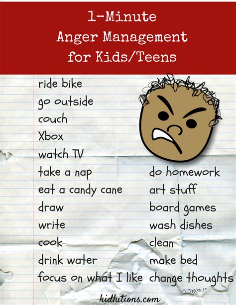 1 Minute Anger Management Activity For Kids And Teens