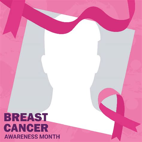 Pink Ribbon Profile Picture Frame For Breast Cancer Awareness