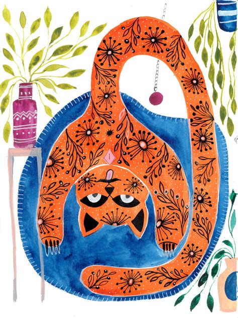 Obscene Orange Cat Art Print — Juni