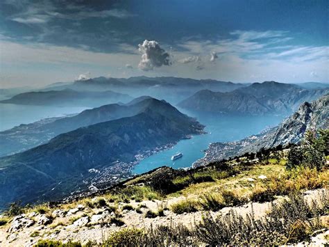 Aerial Photography Of Rocky Mountain With The Body Of The Water Kotor